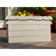 2 Li Konik Menteşe Kapakli Plastik Kasa 300 400 360 Gri