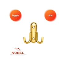 Roket Askı, Metal Vestiyer Askısı, 37 Gr, Dolap Ve Duvar Askılığı, Altin Vidalı Altın