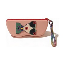 Silikon Gözlük Kılıfı Güneş Gözlüğü Optik Gözlük Koruyucu Fermuarlı Kutu Vişne -kırmızı Fermuar -çantaya Takmalı Renkli Aksesuar Pudra Pembe-çantaya Takmalı Renkli Aksesuar