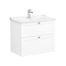 68869 VitrA Root Classic Çift Çekmeceli Lavabo Dolabı, 80 Cm, Mat Beyaz Klasik Lavabo Dahil Diğer