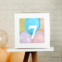 Şeffaf 7 Rakamlı Beyaz Kutu Ve Balon Seti Kendin Yap Bebek Çocuk