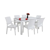 Depootoptan Mandella Elit Rattan 90 x 150 CM 2 Elit Koltuk 4 Elit Sandalye Camlı M (533390009)