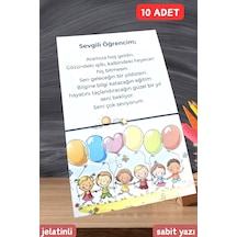 10 Adet Balon Konsept Okuluna Hoşgeldin Kartlı Emoji Bileklik - Sınıf Hediyesi - Öğrenci Hediyesi Renkli