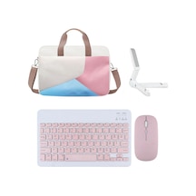Samsung S8 Ultra Uyumlu Tablet Çanta+bt Klavye+mouse+stand Pembe Al4233