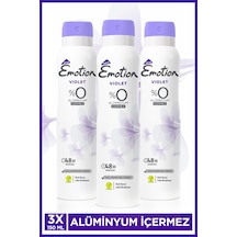 Violet Kadın Alüminyumsuz Vegan Deodorant 3x150ML Hızlı Kurur,leke Bırakmaz
