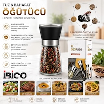 Hand Grınder Küçük Cam Hazneli - Pls.kapaklı - Krom Belli Tuz - Baharat Öğütücü Bx40 Diğer