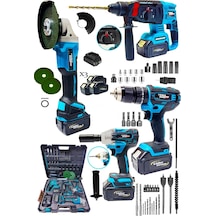 Lieber German L42130ST 3X Akülü Şarjlı Kırıcı Delici + Taşlama + Vidalama + Somun Sökme Makinesi 4'lü Set