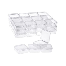 Dinosaurs 40 Paket Paketi Şeffaf Plastik Boncuk Saklama Kapları Küçük Öğeler Için Menteşeli Kapaklı Kutu, Elmas, Boncuk 2.2x2.2x0.79ın Altın