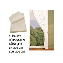 Beyaz Renk Saten Güneşlik 1. Kalite 290 Cm En - 200 Cm Boy