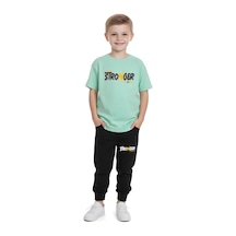 Fyk Kids Erkek Çocuk Think Yazı Baskılı Yazlık Alt-üst Takım Mint Yeşil