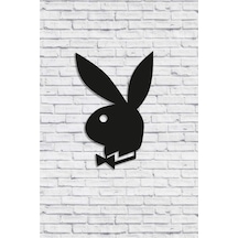 Dekoratif Playboy Tavşan Figürü 30 Cm Ahşap Tablo Dekor
