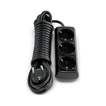 3lü Siyah Grup Priz 2mt Kablolu