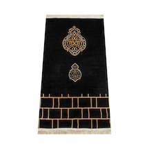 Kabe Desenli Ultra Plus Siyah Şönil Seccade 3