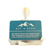 Sedef Beyazı Yoga Temalı Kartvizitlik Işıltılı Beyaz