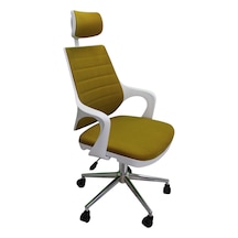 Kaya Ofis Mix Plus White Fabric Müdür Koltuğu Çalışma Koltuğu Hardal