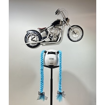 Motor & Motosiklet Mavi Çift Örgülü Saç Kask Dış Aksesuarı Diğer