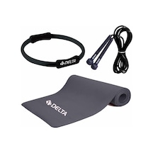 Delta- 10 mm Pilates Minderi 35 cm Pilates Çemberi Atlama İpi Seti