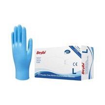 Nitril Muayene Eldiveni Pudrasız Large Mavi 100 Lü Paket
