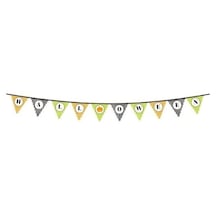Cadılar Bayramı Kabak Temalı Halloween Yazılı Banner Süs Flama 3 Metre +3