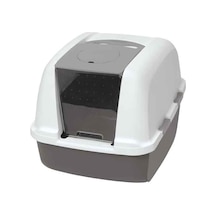 Catit Kapalı Kedi Tuvalet Kabini Koyu Gri