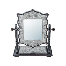 Gümüş Çiçek Desenli Kare Çift Taraflı Ayna - Colorname: Gümüş / Varyantbarcode: Kr25500635 / Colorpicture: Https://www.gumush.com/img/products/t4837 Td 1.jpg