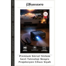 Premium Görsel Sistem Sesli Teknoloji Neopix Projeksiyon Cihazı Siyah