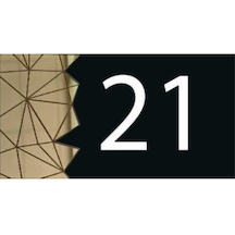 Dekoratif Aynalı Modern Kapı Numarası - Gold 21