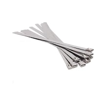 Badem10 Cırt Kelepçe Metal Paslanmaz Çelik Kablo Zip Bağı Çok Amaçlı Bağlama 4.6x300 10 Adet