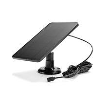 Ip6 Su Geçirmez 10w 5v Monokristal Güneş Paneli, Güvenlik Kamerası Ve Kapı Zili İçin Tip-c Çıkışlı Şarj Paneli, Siyah