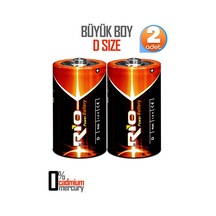 Rio 2li Büyük Boy Pil R20 D-size Pil D Boy Pil Oyuncak Pili Çinko Karbon Pil Zn-c 1.5 V