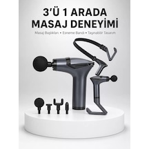 Titreşimli Şarjlı Masaj Aleti 3in1 Fonksiyonel Çok Amaçlı Model Yeni Nesil Gri