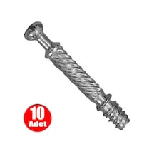 Aletçantam 6mm Minifix Mili Mobilya Dolap Birleştirme Bağlantı Vidası - 10 Adet