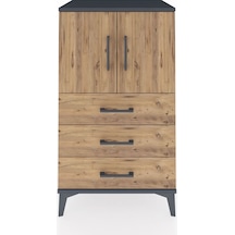Hyperion Komodin 2 Raflı 3 Çekmeceli 2 Kapaklı 60x44x106 Antrasit-çam Antrasit