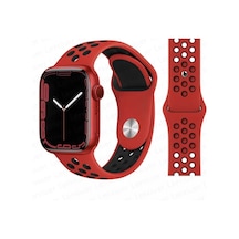 Apple Uyumlu  Watch 9-8-7-6-5-4-3-se / 38-40-41 Mm Delikli Nike Silikon Spor Kordon