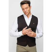 Erkek İnce Triko Düz Yelek K.kahve K.kahve