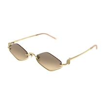 Gucci Gg 1604s 003 53 Kadın Geometrik Gold Metal Güneş Gözlüğü Altın