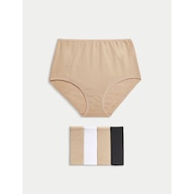 Marks & Spencer 5'li Cotton Lycra Full Brief Külot Seti Bej