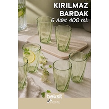 Home Glassy Kırılmaz Polikarbon 6'lı Bardak Yeşil 400 Ml Yeşil Yeşil