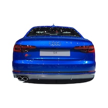 Audi A4 B9 2016 Sonrası S4 Soldan Çift Çıkış Arka Tampon Eki - Difüzör Plastik Boyasız