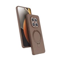Newface Xiaomi Redmi Note 15 Pro 4g Regal Magsafe Standlı Kapak - Çöl Titanyum Kahverengi