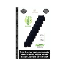 Floranova Özel Üretim Hediye Konforlu Erkek Bambu Büyük Beden Boxer Lacivert 10'lu Paket