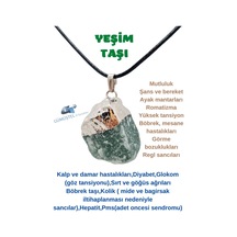 Sertifikalı Ham Yeşim Doğal Taş Kolye Aaa Kalite Zincir Hediyeli Çok REnkli