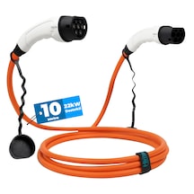 Hims Emef-22t2-tb-10 22kw Tip 2 Soketli Turuncu 10m Elektrikli Araç Şarj Kablosu 22kw