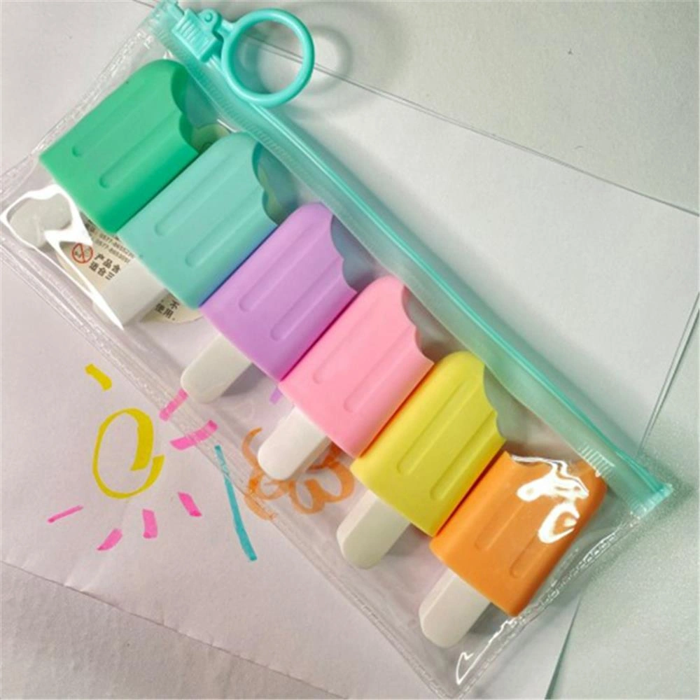 6'lı Fosforlu Kalem Isırılmış Dondorma Model Çok Renkli