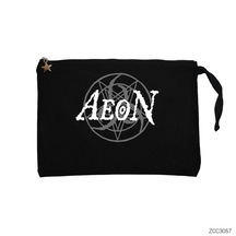Aeon Logo Siyah Clutch Astarlı Cüzdan / El Çantası