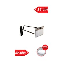Etiketli Tel Pano Kancası 15 Cm Siyah Mağaza Raf Askı Kancası 10 Adet