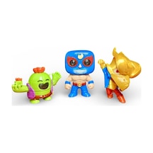 3 Lü Brawl Stars Oyun Karakteri Özel Set El Primo - Anka Crow - Spike 3d Dekoratif 8cm Figür