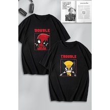 Unisex Erkek Kadın Deadpool Ve Wolverine Baskılı Sevgili Çift Kombini Tasarım Oversize T-shirt 2li Siyah Mck0598 Siyah Unisex Erkek Kadın Deadpool Ve Wolverine Baskılı Sevgili Çift Kombini Tasarım Oversize T-shirt 2li Siyah Mck0598 Siyah