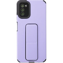 Samsung Galaxy A03s Kılıf Mega Standlı Silikon - Lila