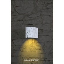 Amber Işık Iç - Dış Mekan Villa Bahçe Duvar Dekoratif Modern Lüks Aplik Beyaz